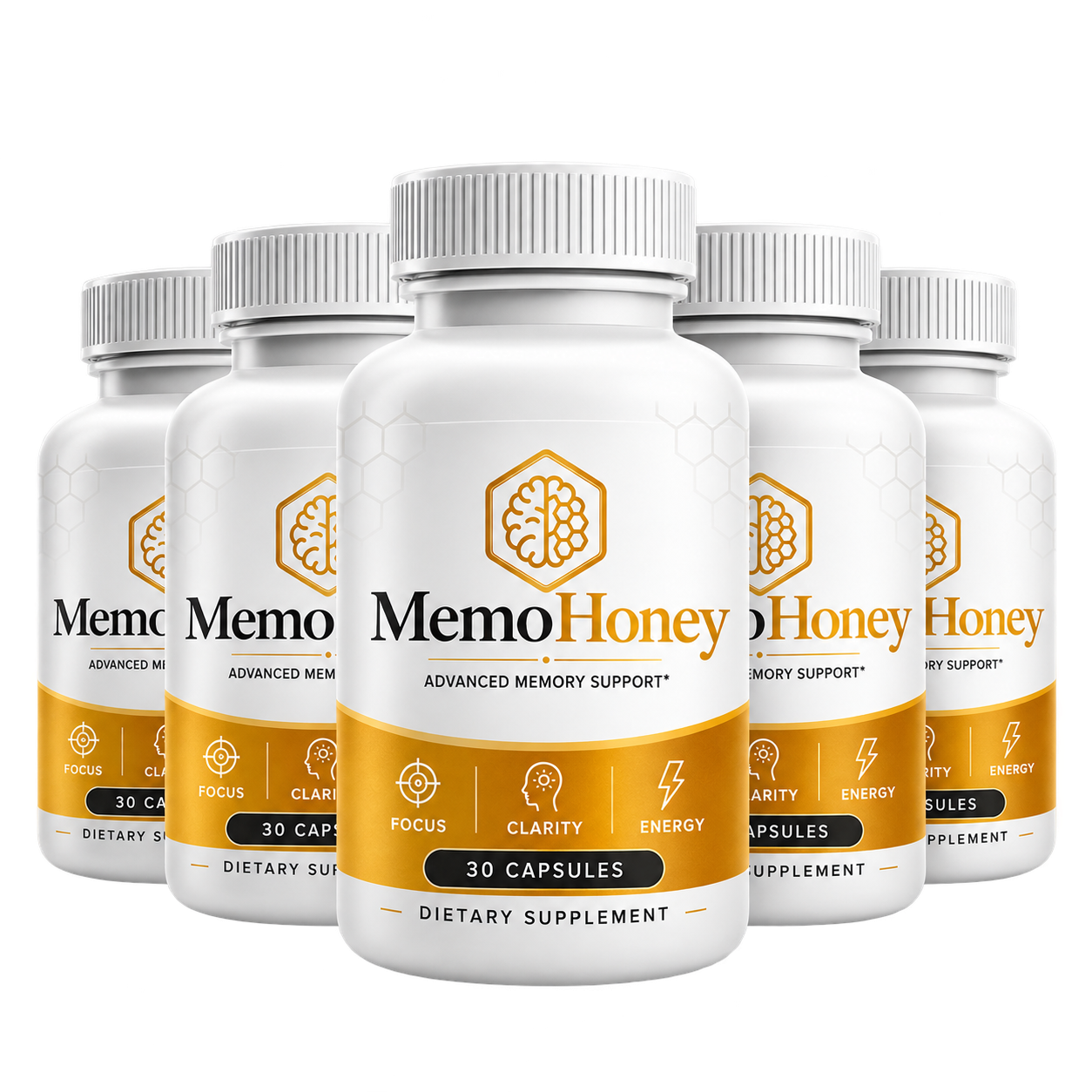 Six bottles of MemoHoney