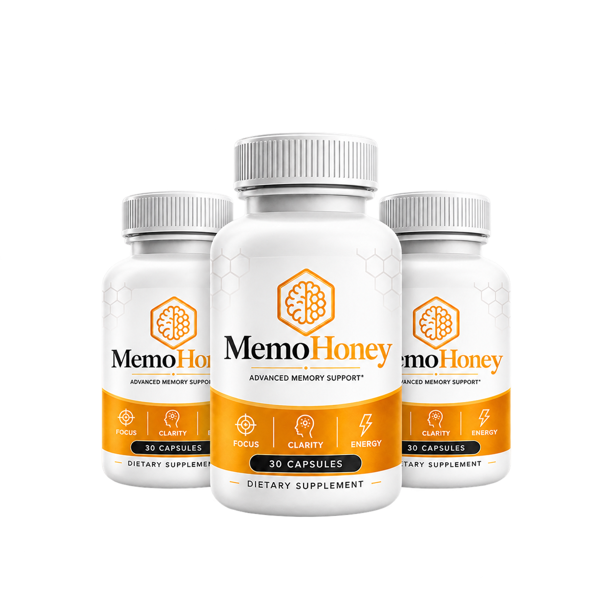 Three bottles of MemoHoney